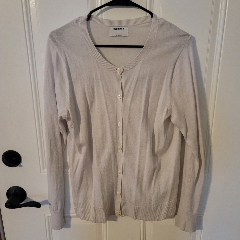 White Button-Up Cardigan